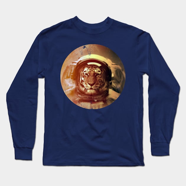 The First Tiger on the Moon Long Sleeve T-Shirt by Filik